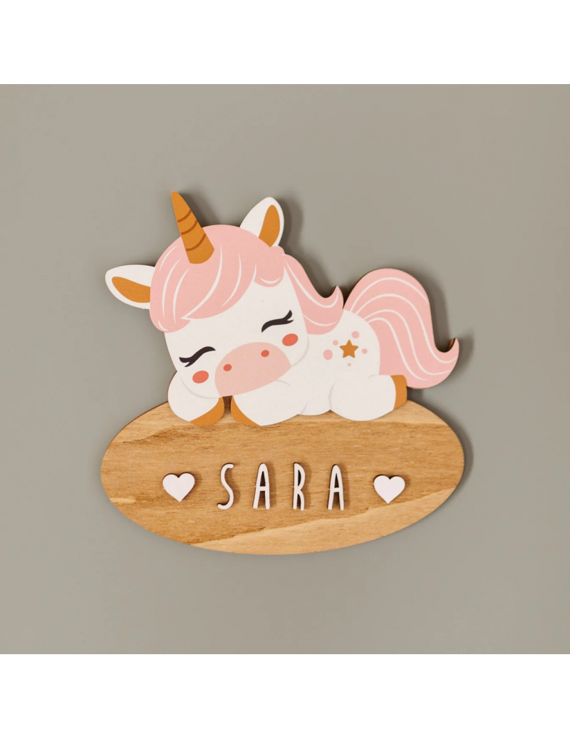 Placa Unicornio Dormido con...